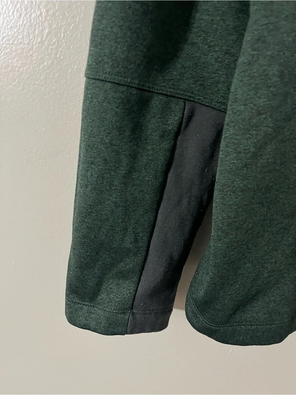 The North Face Mens 1/4 Zip Fleece Pullover Green Grey Neon Sz L